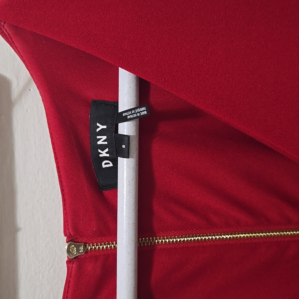 DKNY Red Ruffle Mini Dress - Picture 2 of 3